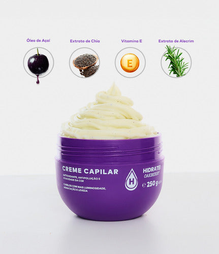 Kit Shampoo + Creme + Condicionador Oakberry Hidratei Açaí