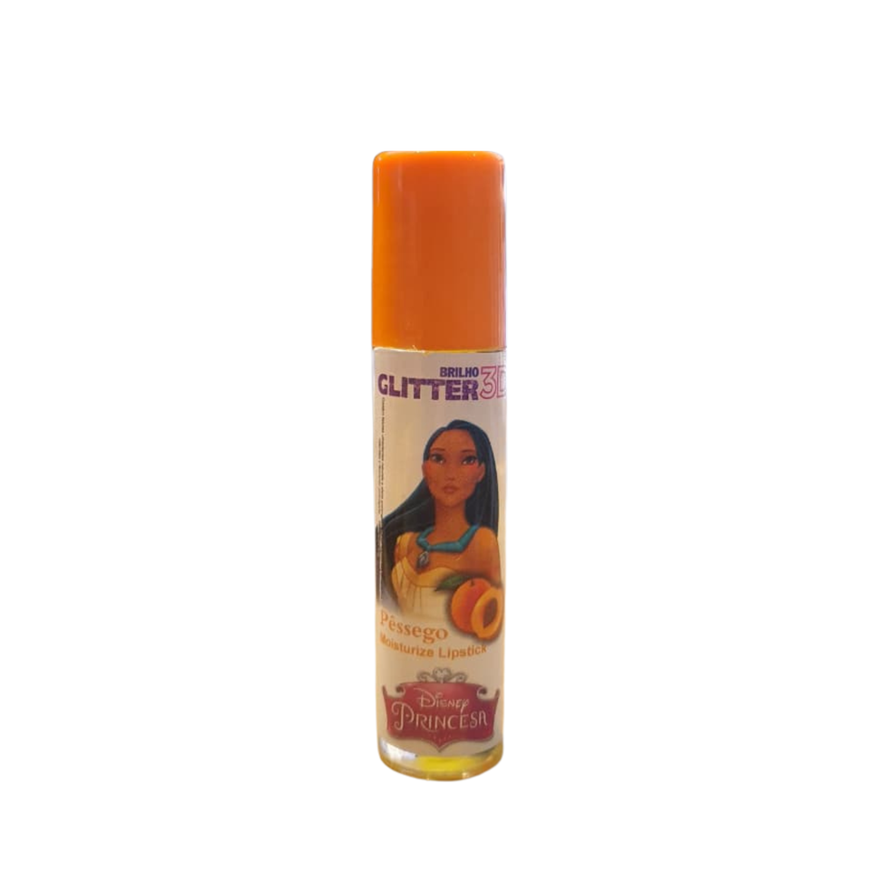 Brilho labial Laranja Princesa Disney Infantil - 1 Unidade