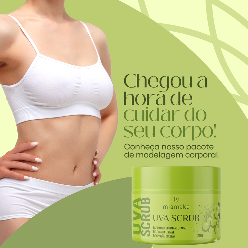 Kit Trio Scrub Uva Verde Esfoliante Mia Make 660g