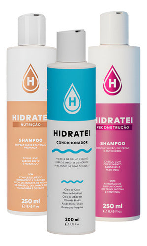 Kit Shampoo Cronograma Capilar Hidratei Cabelo