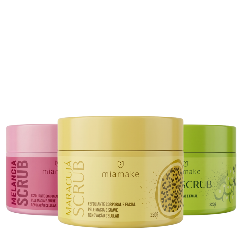 Kit Trio Scrub Mix Esfoliante Corporal Mia Make 660g