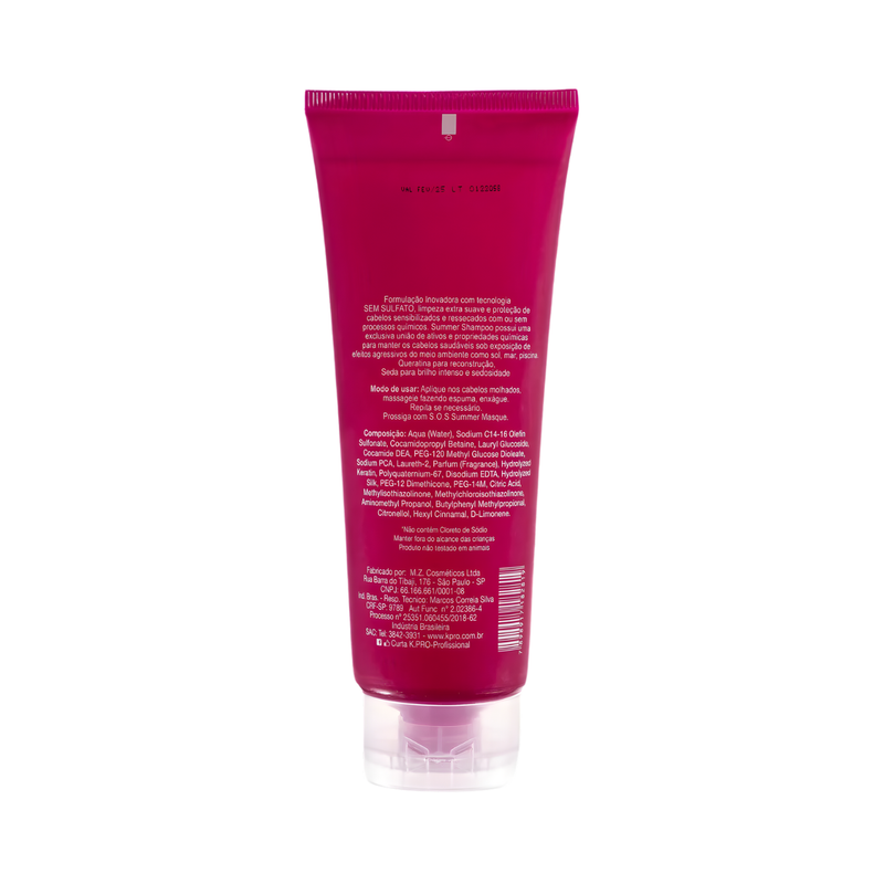 S.O.S Summer Shampoo Sem Sulfato Hidratante 240ml - K.Pro