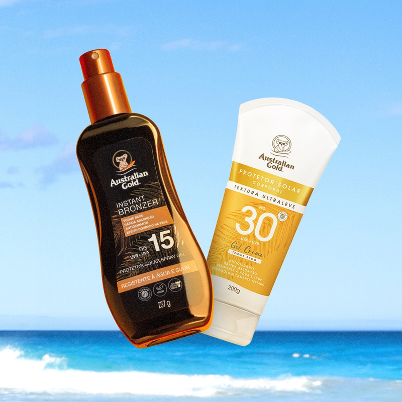 Kit Australian Gold Protetor Solar - Spray 15 + Creme Facial