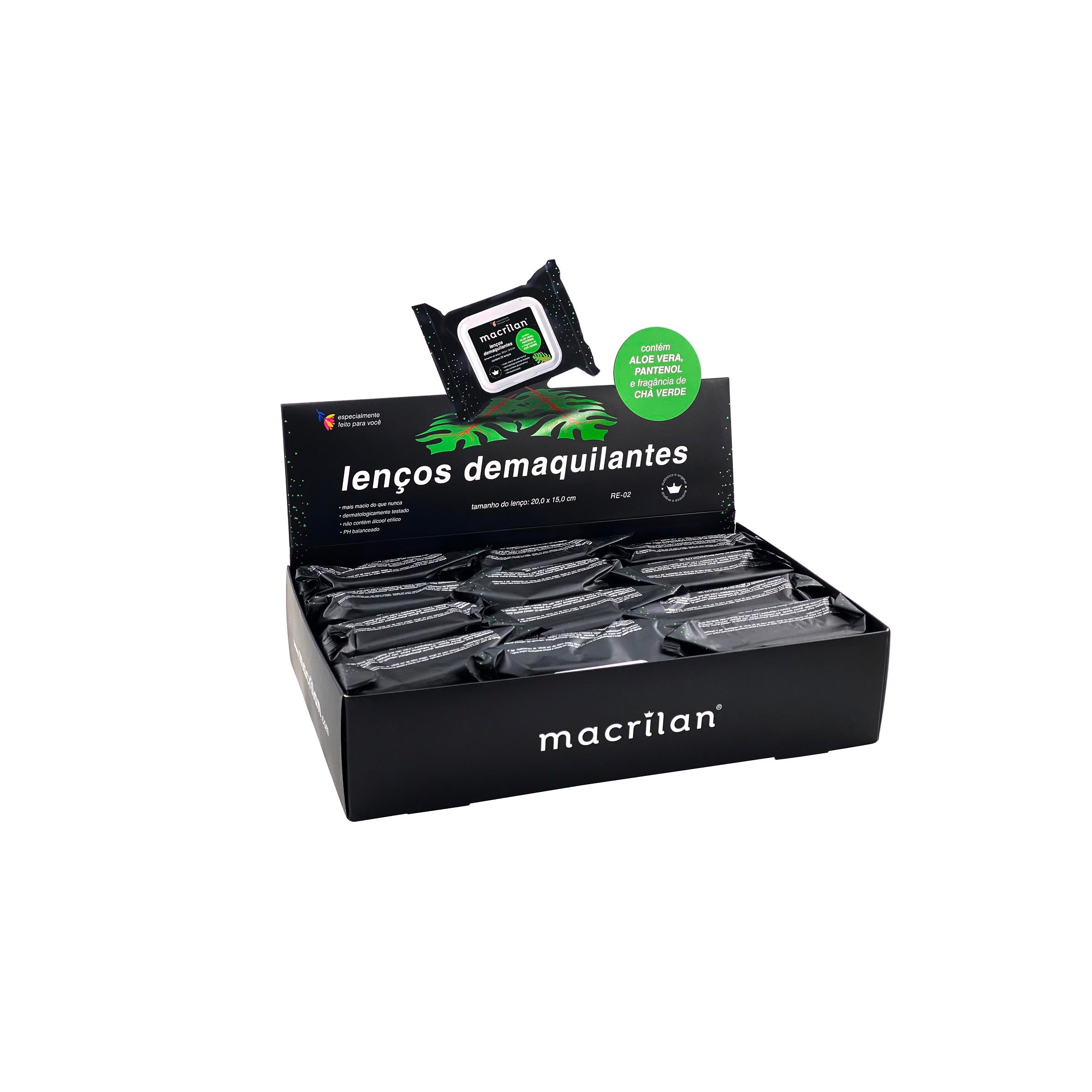 Lenços Demaquilantes RE-02 Macrilan Atacado Limpeza Facial