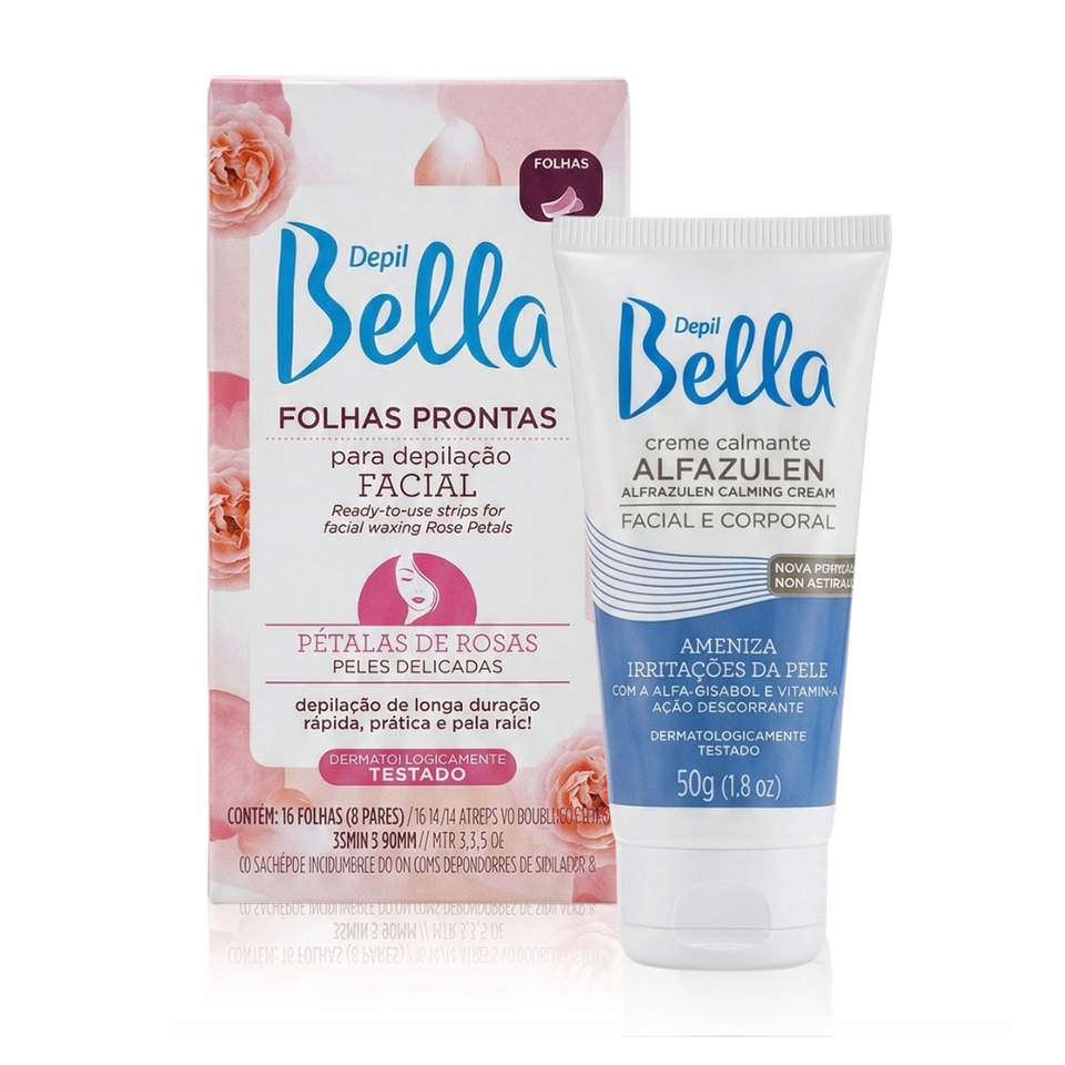 Kit Folha de Depilação Facial + Creme Alfazuelen Facial