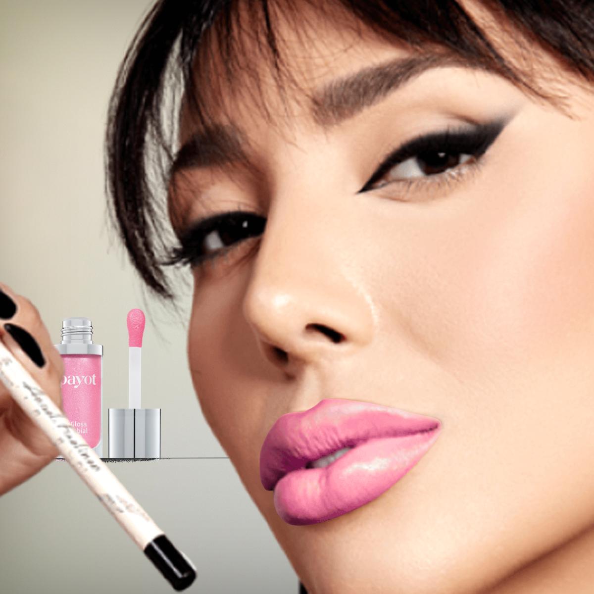 Kit Lápis Delineador Olhos Preto À Prova DÁgua + Gloss Labial Payot