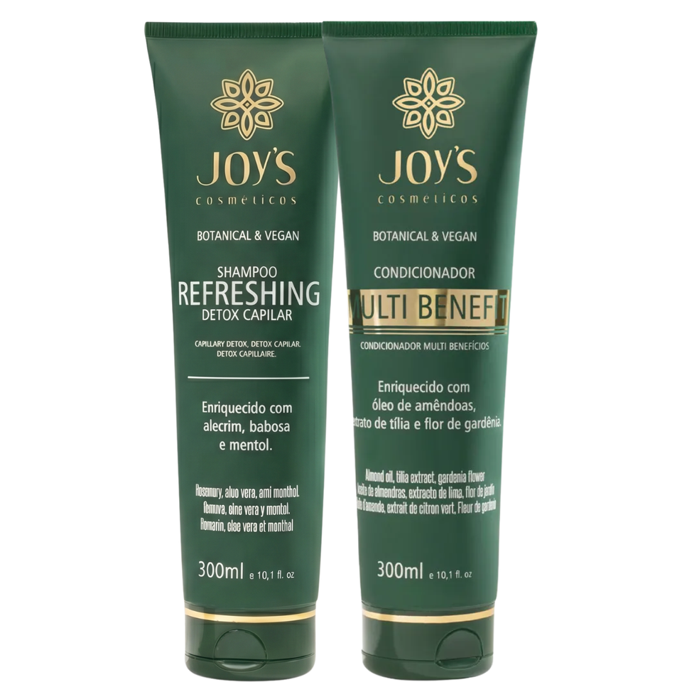 Kit Refrescante Vegano 600g Shampoo + Condicionador Joys