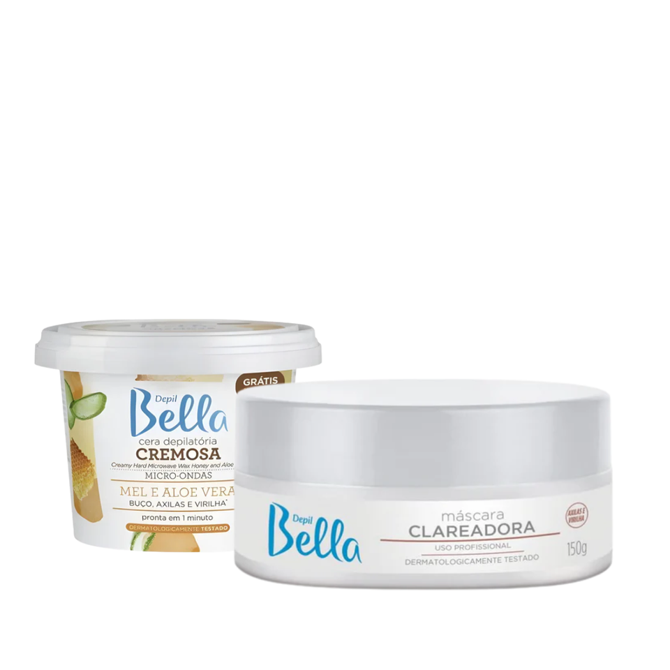 Kit Depil Bella Cera Micro-ondas Mel + Máscara Clareadora de Axilas