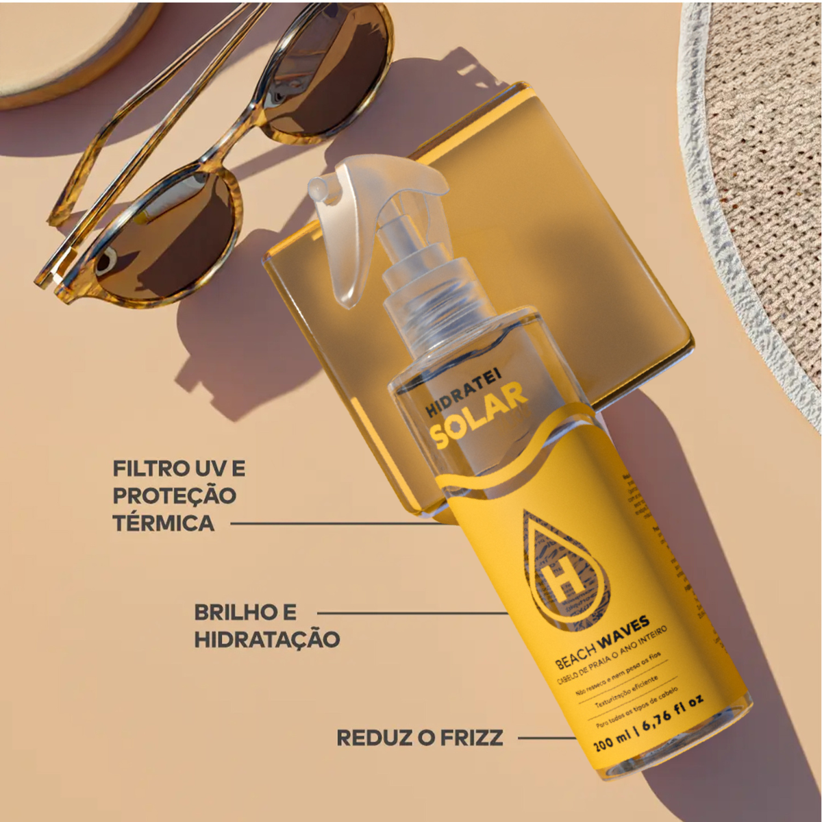 Kit Nutrição & Praia Hidratei - Shampoo e Condicionador + Spray Beach Waves