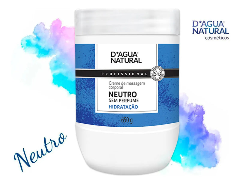3un Creme Massagem Corporal Neutro 650g Dagua Natural